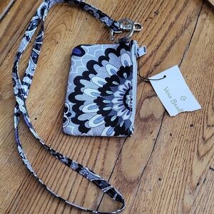 Vera Bradley Black and Purple Floral Pouch